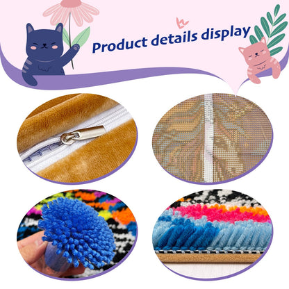 Colorful Chihuahua Dog Latch Hook Pillow Kit