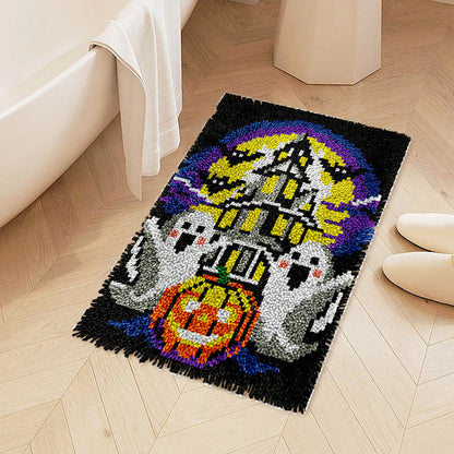 Ghost Pumpkin Halloween Latch Hook Rug Kit