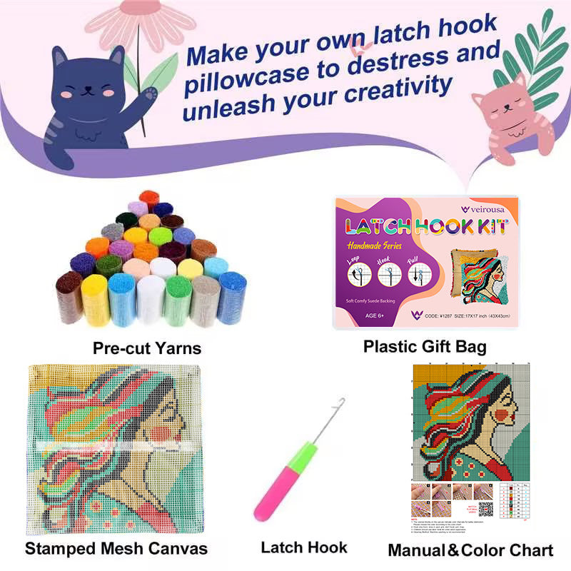 Dearest Mom Latch Hook Pillow Kit