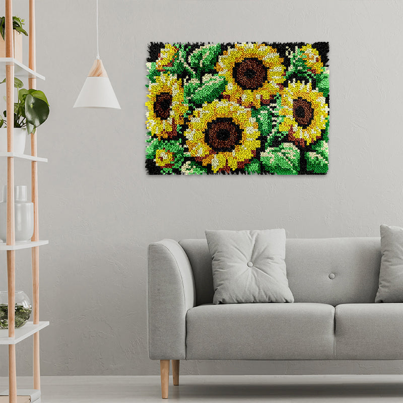 Blooming Sunflowers Latch Hook Rug Kit