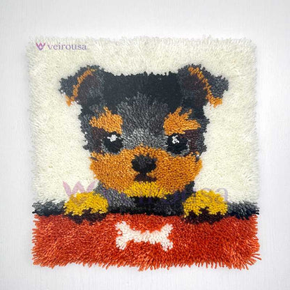 Yorkshire Terrier Puppy Latch Hook Pillow Kit