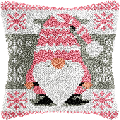 Christmas Gnomes Latch Hook Pillow Kit