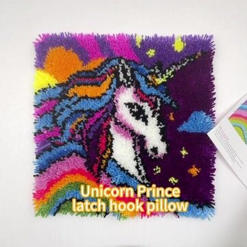 Unicorn Prince Latch Hook Pillow Kit