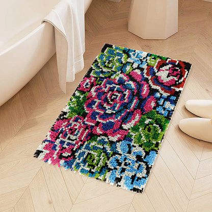 Color Splash Succulents Latch Hook Rug Kit