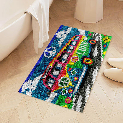 Peace Love Bus Latch Hook Rug Kit