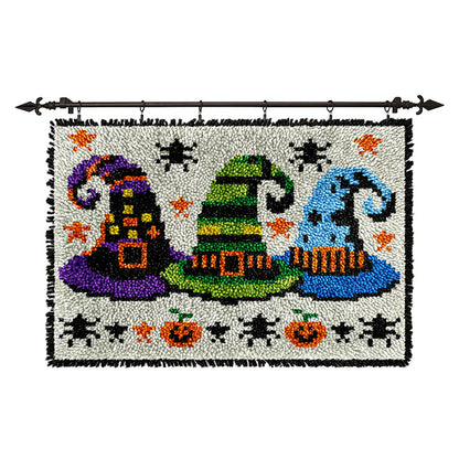 Witch's Hats Halloween Latch Hook Rug Kit
