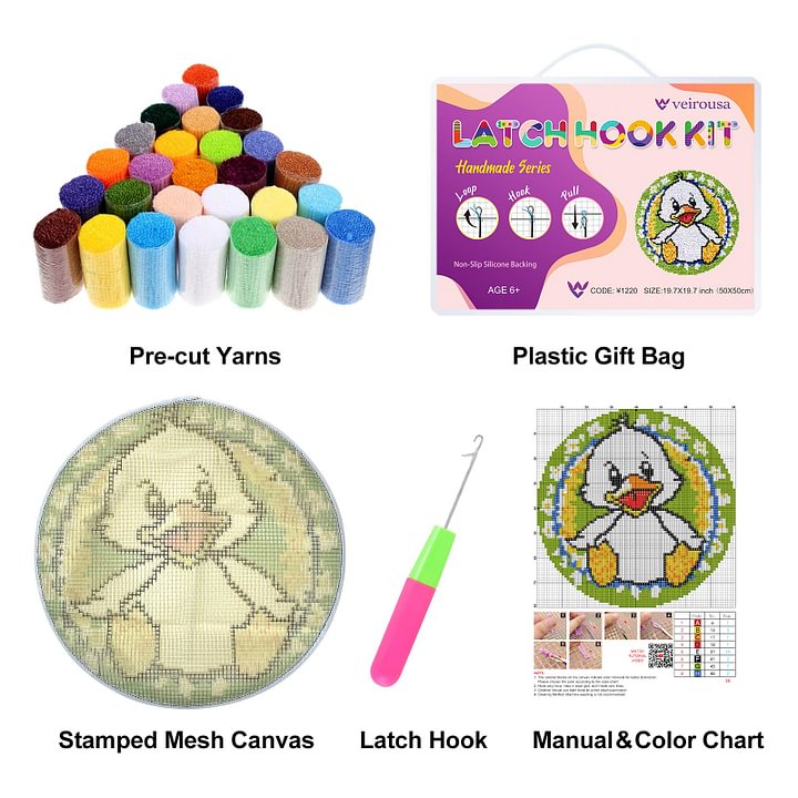 Halloween Pumpkin Witch Round Latch Hook Rug Kit