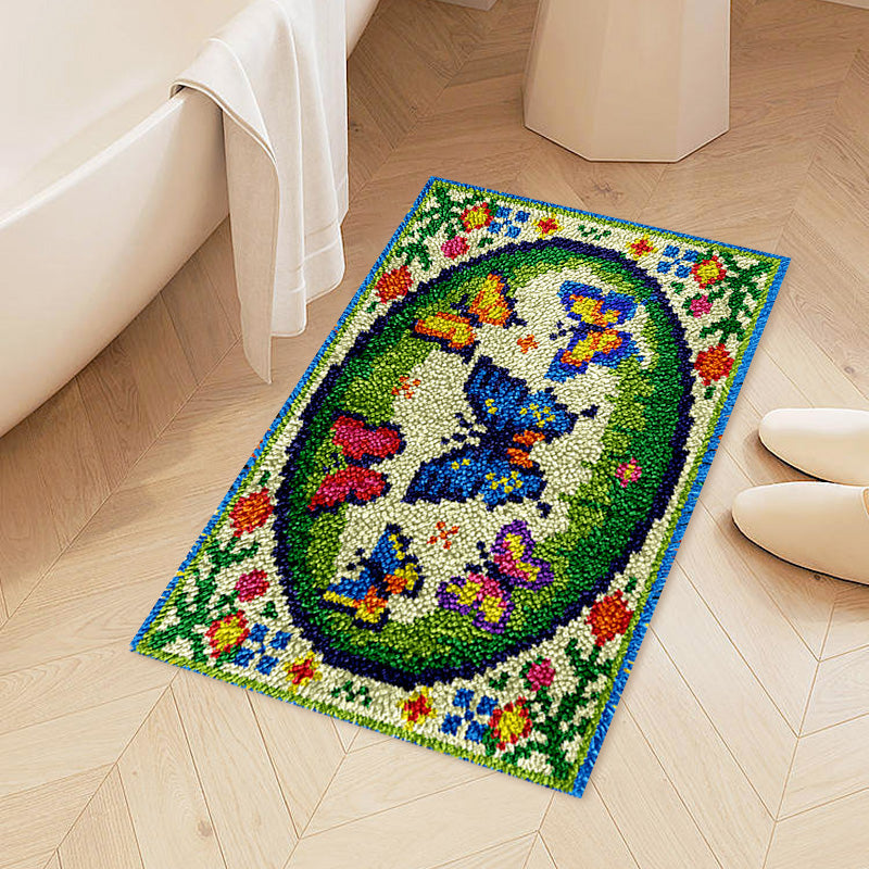 Colorful Little Butterflies Latch Hook Rug Kit