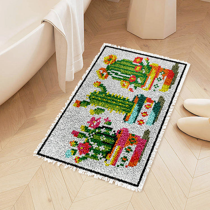 Potted Cactus Latch Hook Rug Kit