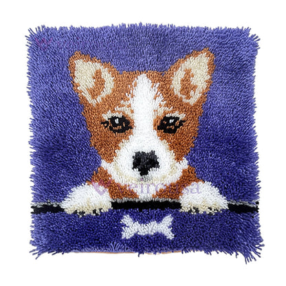 Corgi Puppy Latch Hook Pillow Kit