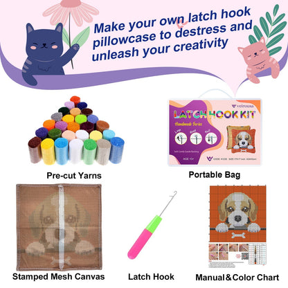 Mummy Halloween Latch Hook Pillow Kit