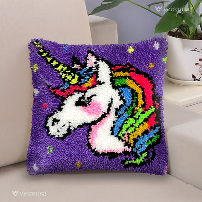 Unicorn Prince Latch Hook Pillow Kit
