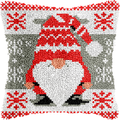 Christmas Gnomes Latch Hook Pillow Kit