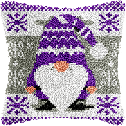 Christmas Gnomes Latch Hook Pillow Kit