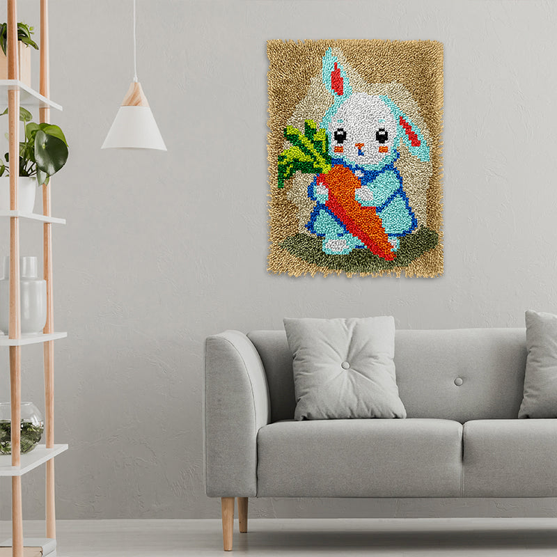 Cute Rabbit Latch Hook Rug Kit