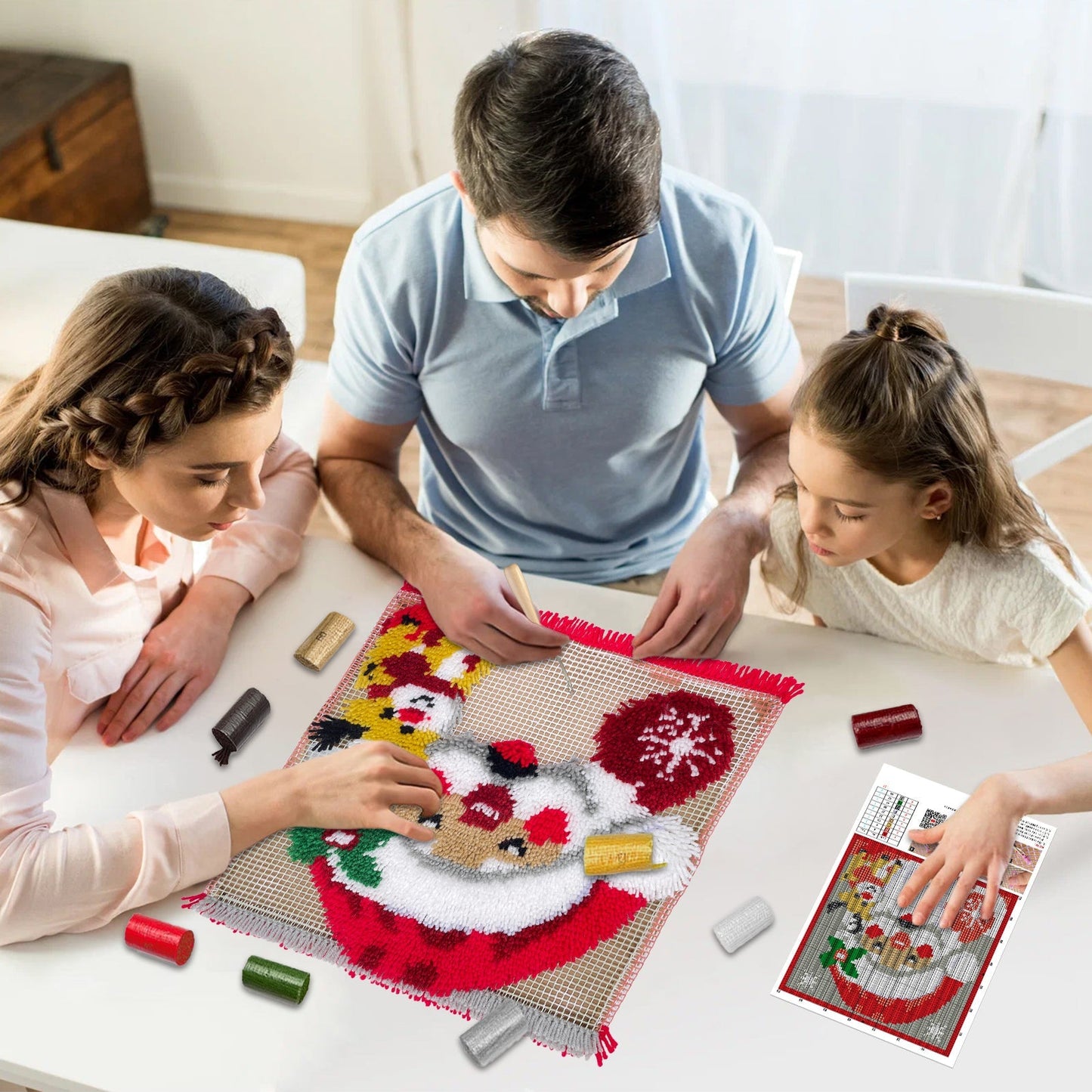 Merry Christmas Latch Hook Pillow Kit