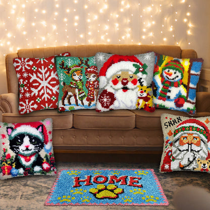 Merry Christmas Latch Hook Pillow Kit