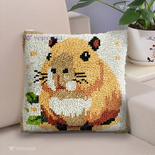 Veirousa Cute Capybara Latch Hook Pillow Kit