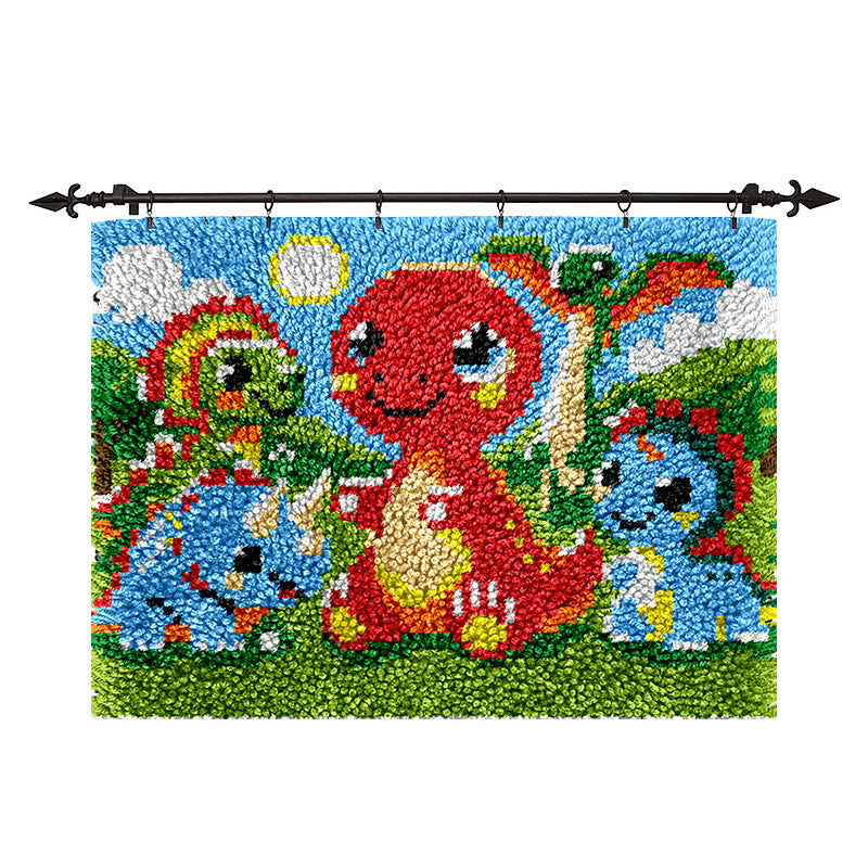 Dinosaur Grassland Latch Hook Rug Kit