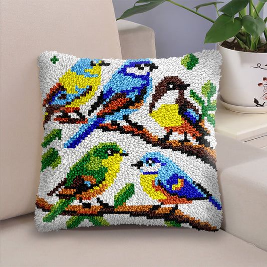 Veirousa Five Sparrows Latch Hook Pillow Kit