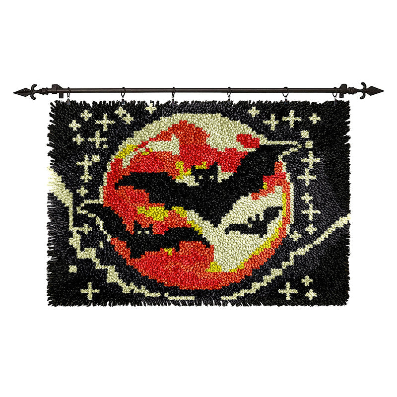 Veirousa Halloween Bats Latch Hook Rug Kit