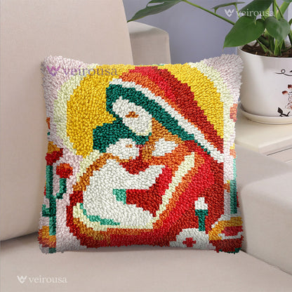 Veirousa Mom Protecting Child Latch Hook Pillow Kit