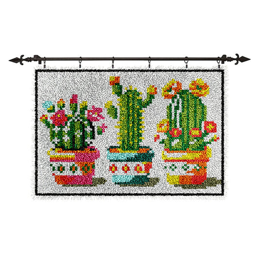 Veirousa Potted Cactus Latch Hook Rug Kit