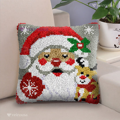 Veirousa Santa and Reindeer Latch Hook Pillow Kit
