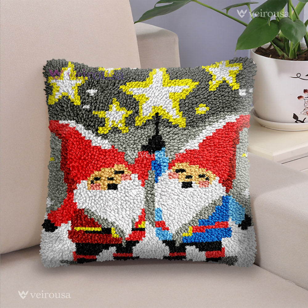 Veirousa Star Picking Gnomes Latch Hook Pillow Kit