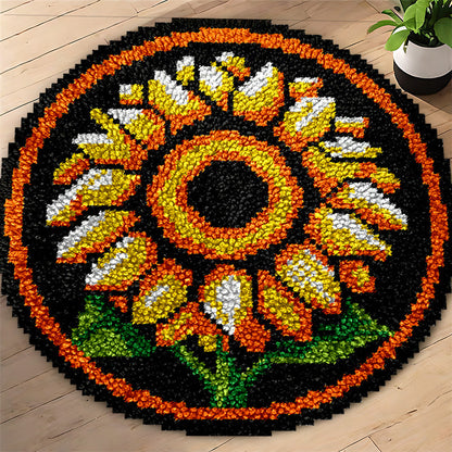 Veirousa Sunflower Round Latch Hook Rug Kit