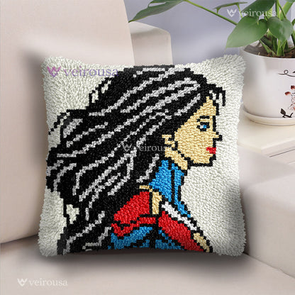 Veirousa Super Mom Design Latch Hook Pillow Kit