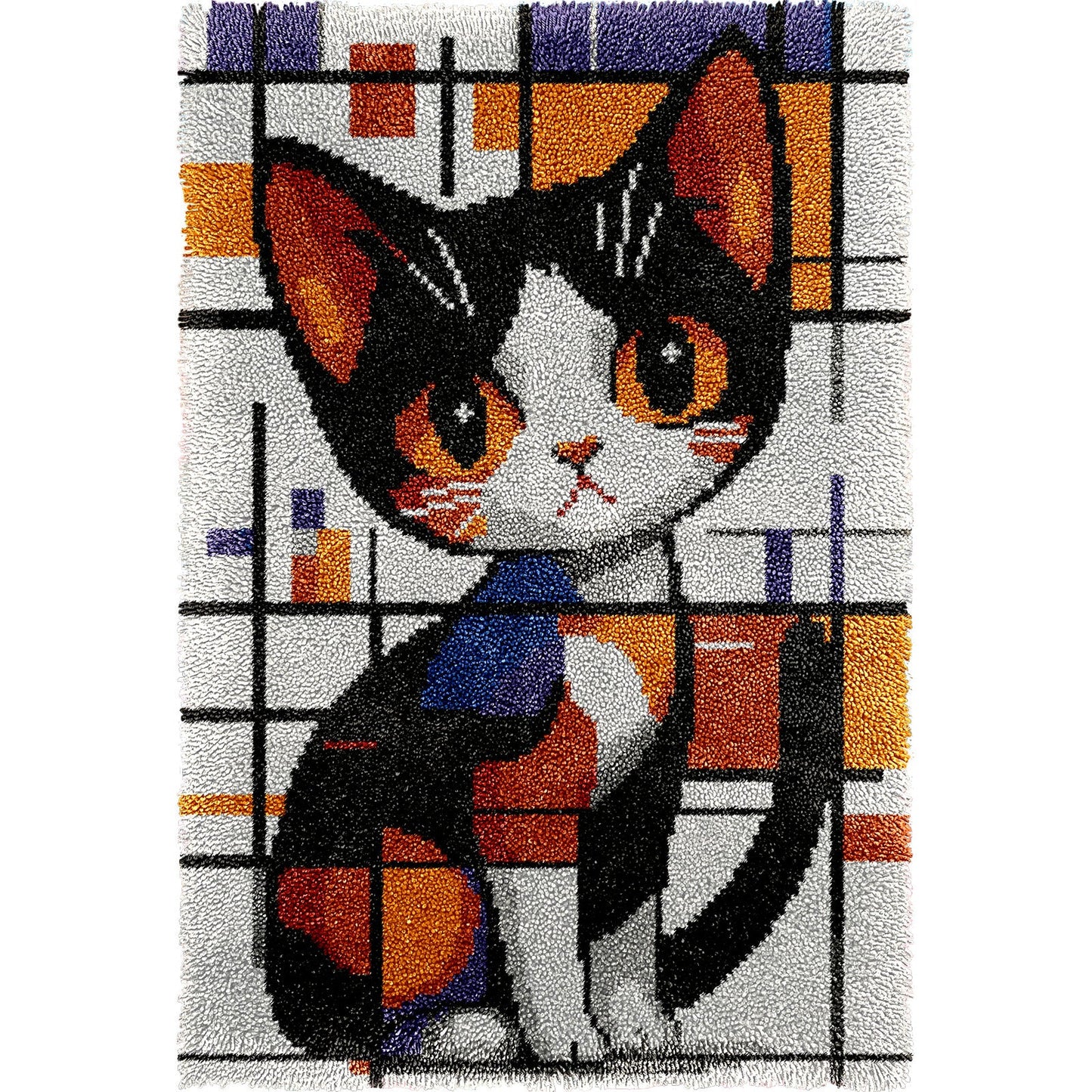 Veirousa Elegant Cat Latch Hook Rug Kit – Large Size DIY Craft